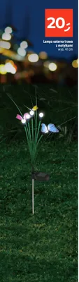 Lampa solarna trawa z motylikami promocja w Dealz
