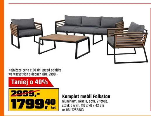 Komplet mebli Folkston promocja w OBI