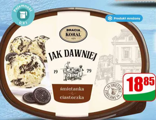 Lody Jak Dawniej śmietanka ciasteczka promocja w Dino