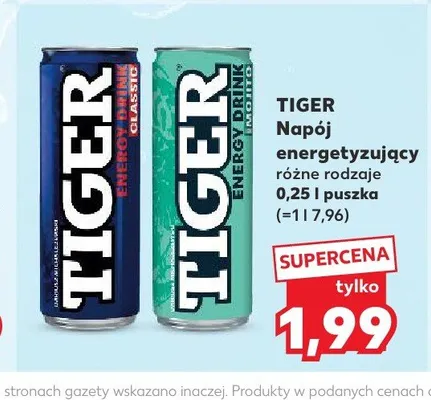 Napój energetyzujący Tiger Classic 0,25l promocja w Kaufland