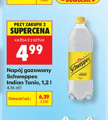 Napój gazowany Schweppes Indian Tonic promocja w Biedronka