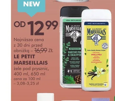 Żel pod prysznic Vanilla Milk Le Petit Marseillais promocja w Super-Pharm
