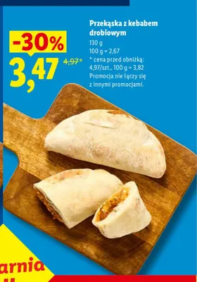 Przekąska z kebabem drobiowym Piekarnia Lidla promocja w Lidl