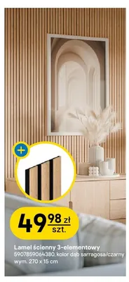 Lamel ścienny 3-elementowy Ok Wall dąb sarragosa czarny promocja w Castorama