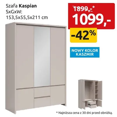 Szafa Kaspian promocja w Black Red White