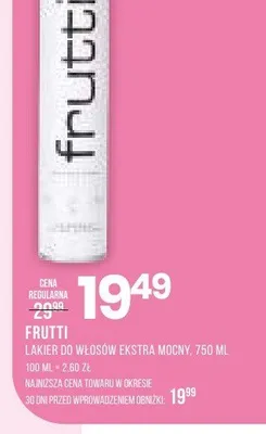 Lakier do włosów ekstra mocny Frutti promocja w Drogerie Natura