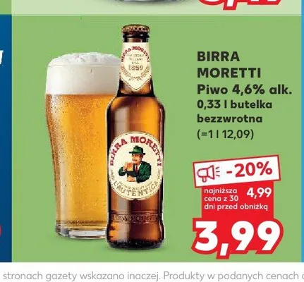 Piwo Birra Moretti promocja w Kaufland