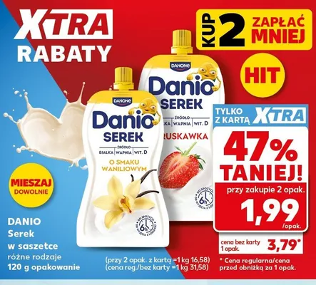 Serek w saszetce Danio o smaku waniliowym promocja w Kaufland
