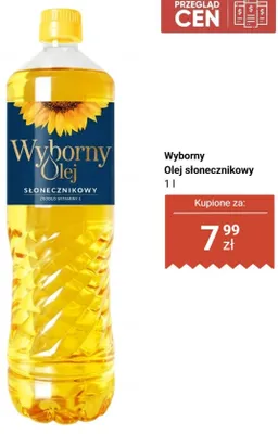 Olej słonecznikowy Wyborny promocja w Biedronka