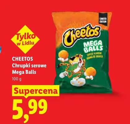 Chrupki serowe Cheetos Mega Balls promocja w Lidl