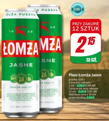 Piwo Łomża promocja w Dino
