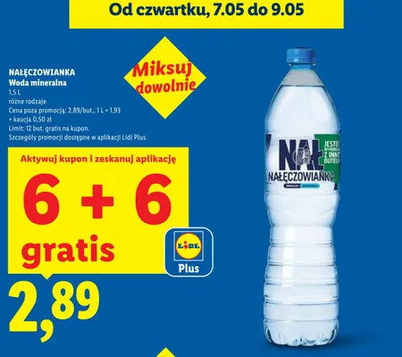 Woda mineralna Nałęczowianka promocja w Lidl