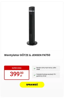 Wentylator GÖTZE & JENSEN FN750 promocja w Media Expert