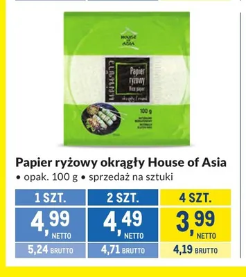 Papier ryżowy okrągły House of Asia promocja w Makro