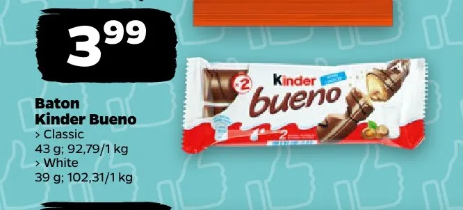 Baton Kinder Bueno Classic promocja w Netto