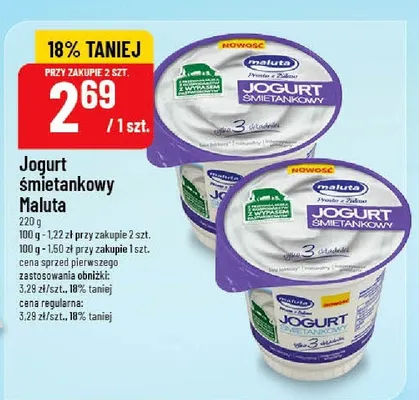 Jogurt śmietankowy Maluta promocja w POLOmarket