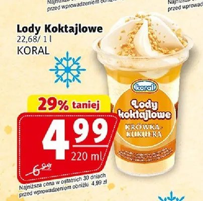 Lody Koktajlowe Krówka-Kukułka promocja w Prim Market