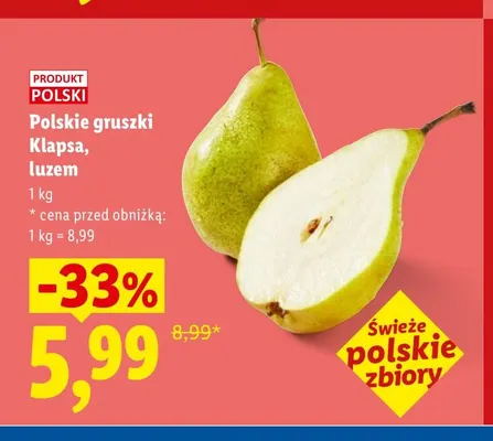 Gruszki Klapsa polskie promocja w Lidl