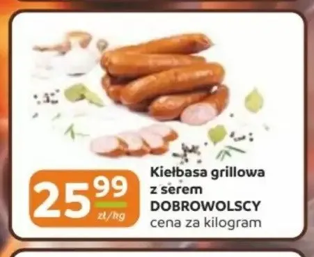 Kiełbasa grillowa z serem Dobrowolscy promocja w Gama