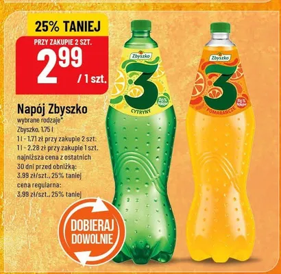 Napój Zbyszko wybrane rodzaje promocja w POLOmarket