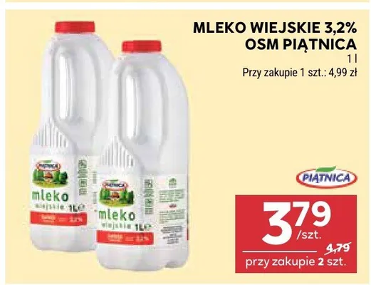 Mleko wiejskie 3,2% OSM promocja w Stokrotka