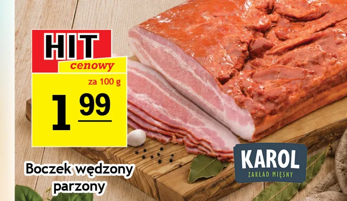 Boczek wędzony parzony Karol promocja w Gram Market