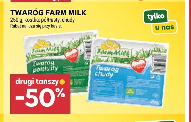 Twaróg Farm Milk półtłusty promocja w Stokrotka