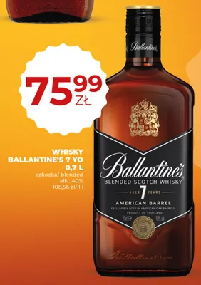 Whisky Ballantine's 7 YO American Barrel promocja w Duży Ben