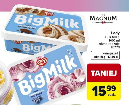 Lody Big Milk promocja w Carrefour