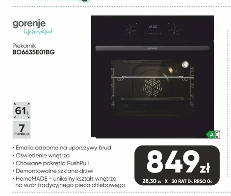 Piekarnik Gorenje BO6635E01BG promocja w Max Elektro