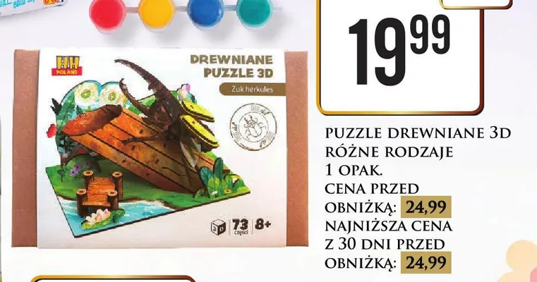 Puzzle drewniane 3D różne rodzaje Dino promocja w Dino