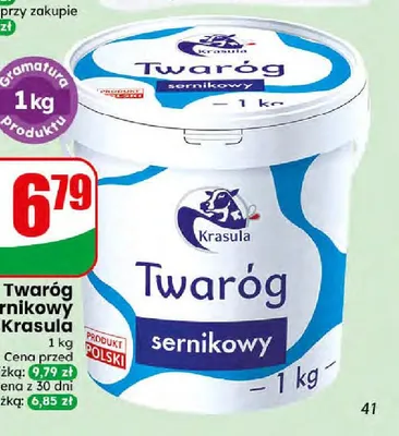 Twaróg sernikowy Krasula promocja w Dino