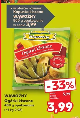 Ogórki kiszone Wąwoźny promocja w Kaufland