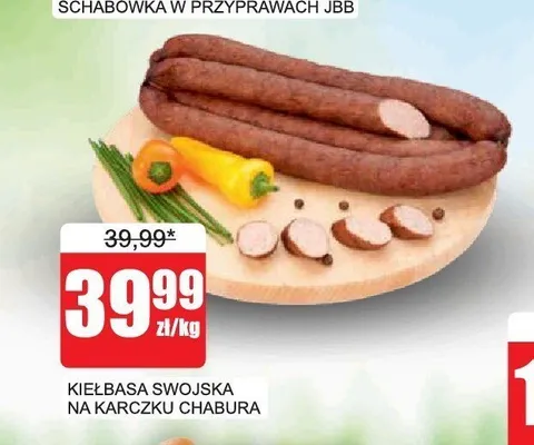 Kiełbasa swojska na karczku Chabura promocja w Bingo