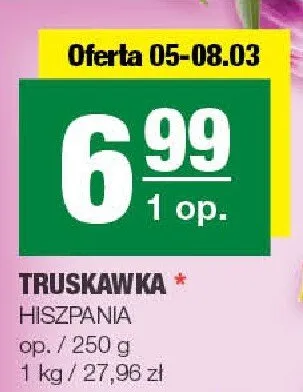 Truskawka hiszpania promocja w SPAR