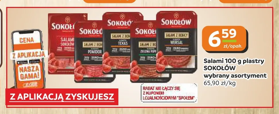 Salami plastry Sokołów promocja w Społem Częstochowa