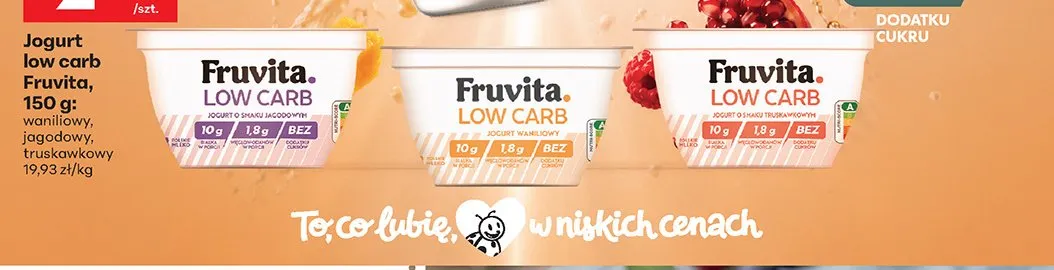 Jogurt Fruvita Low Carb waniliowy promocja w Biedronka