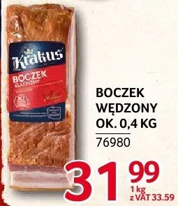 Boczek wędzony Krakus ok. 0,4 kg promocja w Selgros