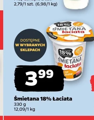 Śmietana 18% Łaciata promocja w Netto