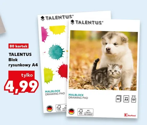 Blok rysunkowy A4 Talentus 80 kartek promocja w BACK TO SCHOOL