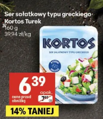 Ser sałatkowy typu greckiego Kortos Turek promocja w Delikatesy Centrum