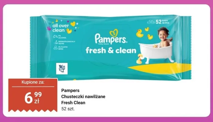 Chusteczki nawilżane Pampers Fresh Clean promocja w Dino