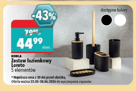 Zestaw łazienkowy Loreto Homla 5 elementów promocja w Biedronka Home