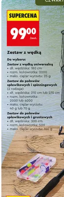 Zestaw do połowów spławikowych i spinningowych (2 rodzaje) promocja w Biedronka