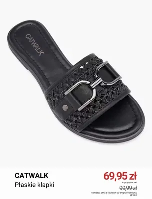 Płaskie klapki Catwalk promocja w Deichmann