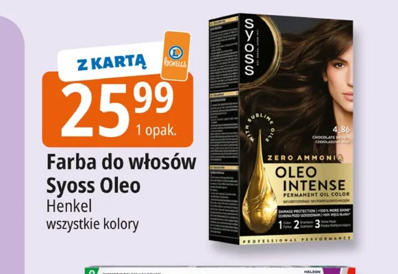 Farba do włosów Syoss Oleo promocja w Leclerc