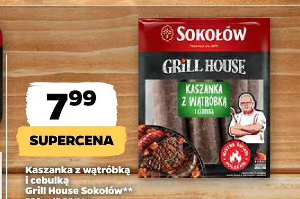 Kaszanka z wątróbką i cebulką Grill House Sokołów promocja w Netto