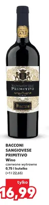 Wino Bacconi Sangiovese Primitivo czerwone wytrawne promocja w Kaufland