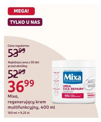 Regenerujący krem multifunkcyjny Mixa Urea Cica Repair+ promocja w Rossmann