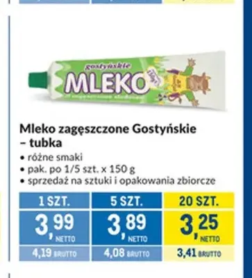 Mleko zagęszczone Gostyńskie tubka promocja w Makro